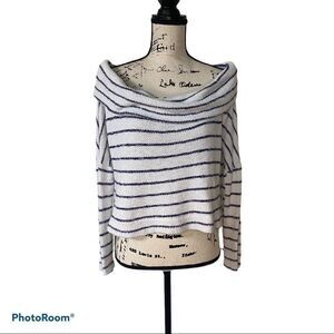 CASLON Woman's Stripe Cropped Sweater